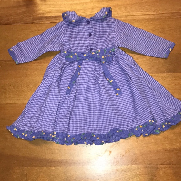 Sweet Potatoes Purple Flannel Winter Dress 9 Month - Picture 4 of 5
